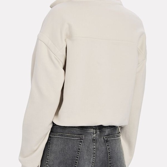 JONATHAN SIMKHAI STANDARD Zella Cropped Half Zip Sweatshirt Top French Terry S - Picture 7 of 16
